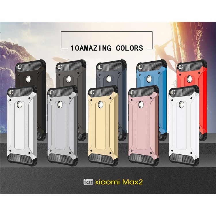Armor Guard Plastic + TPU Hybrid Phone Case for Xiaomi Mi Max 2 - Grey-2