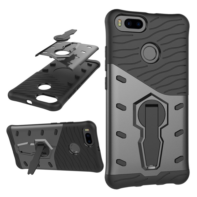 Armor Kickstand PC + TPU Hybrid Phone Case for Xiaomi Mi 5X / A1 - Grey-1