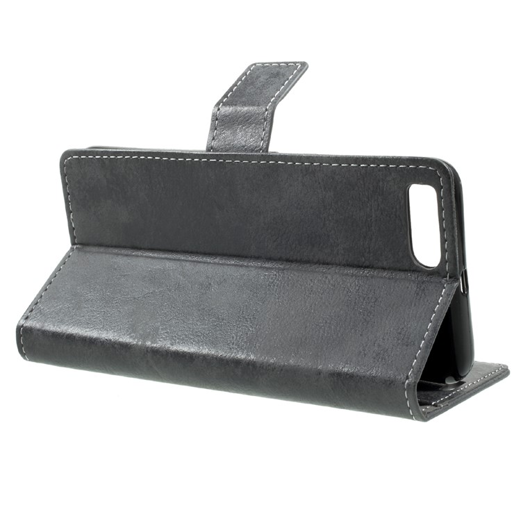 Vintage Leather Wallet Stand Mobile Case for Xiaomi Redmi Note 3 / Note 3 Pro - Grey-4