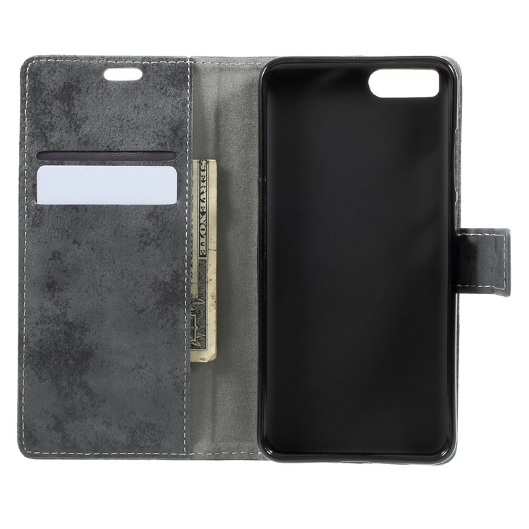 Vintage Leather Wallet Stand Mobile Case for Xiaomi Redmi Note 3 / Note 3 Pro - Grey-5