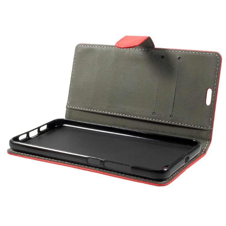 PU Leather Wallet Stand Cellphone Case for Xiaomi Redmi Note 3 / Note 3 Pro - Red-5