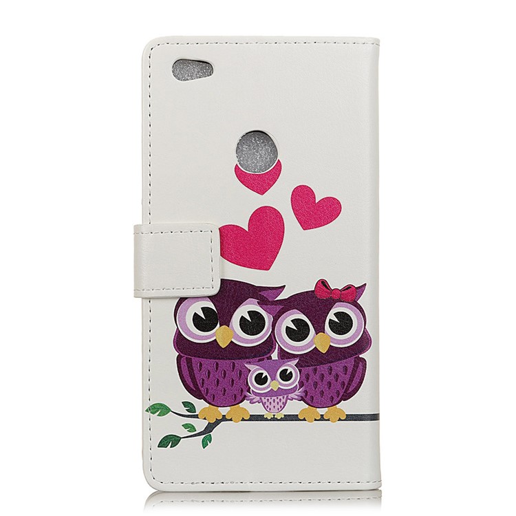 Patterned Printing PU Leather Wallet Stand Protective Shell for Xiaomi Redmi Note 5A - Owl Family-3