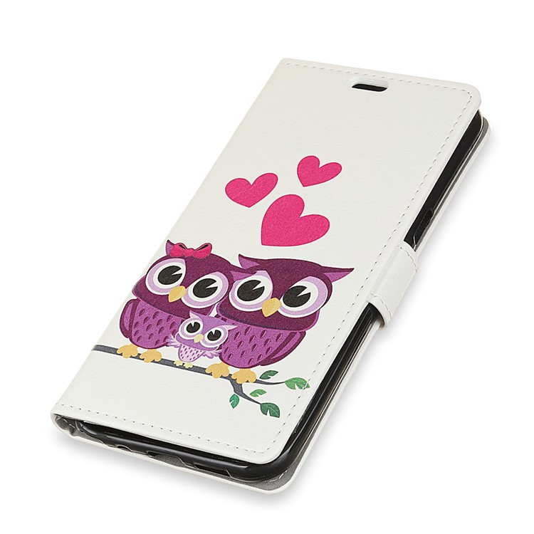 Patterned Printing PU Leather Wallet Stand Protective Shell for Xiaomi Redmi Note 5A - Owl Family-4