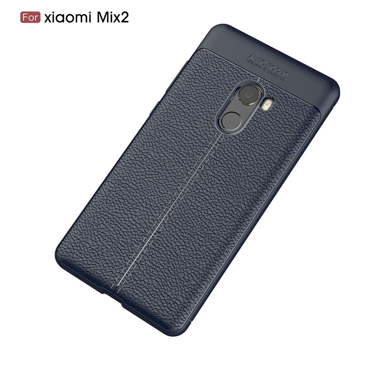 For Xiaomi Mi Mix 2 Litchi Grain Featherweight Soft TPU Phone Back Shell - Dark Blue-2