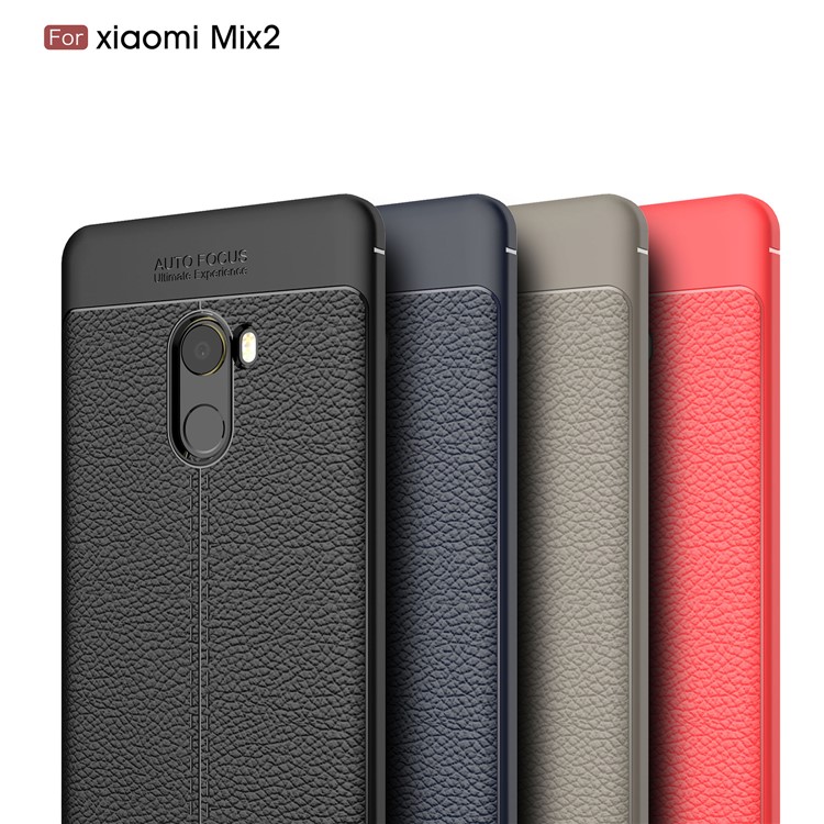 For Xiaomi Mi Mix 2 Litchi Grain Featherweight Soft TPU Phone Back Shell - Dark Blue-3
