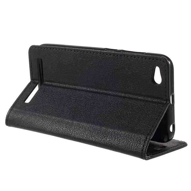 PU Leather Wallet Stand Mobile Phone Case for Xiaomi Redmi 5A - Black-5