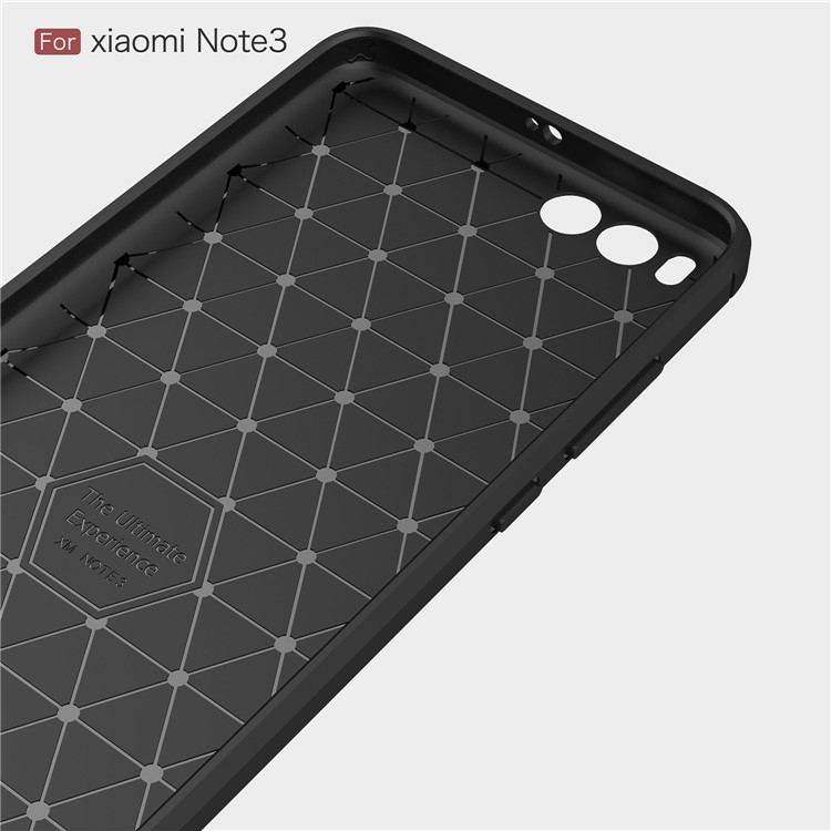 Carbon Fiber Texture Brushed TPU Back Case for Xiaomi Mi Note 3 - Black-5