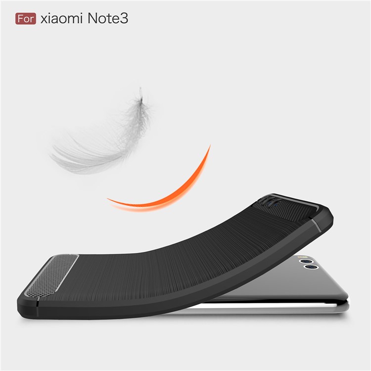 Carbon Fiber Texture Brushed TPU Back Case for Xiaomi Mi Note 3 - Black-7