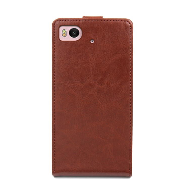 BOGVED Crazy Horse Vertical Leather Case with Card Slot for Xiaomi Mi 5s - Brown-2