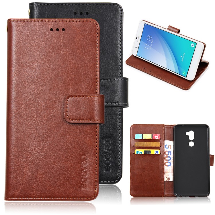 BOGVED Crazy Horse Wallet Leather Magnetic Case for Xiaomi Mi 5s Plus - Brown-3