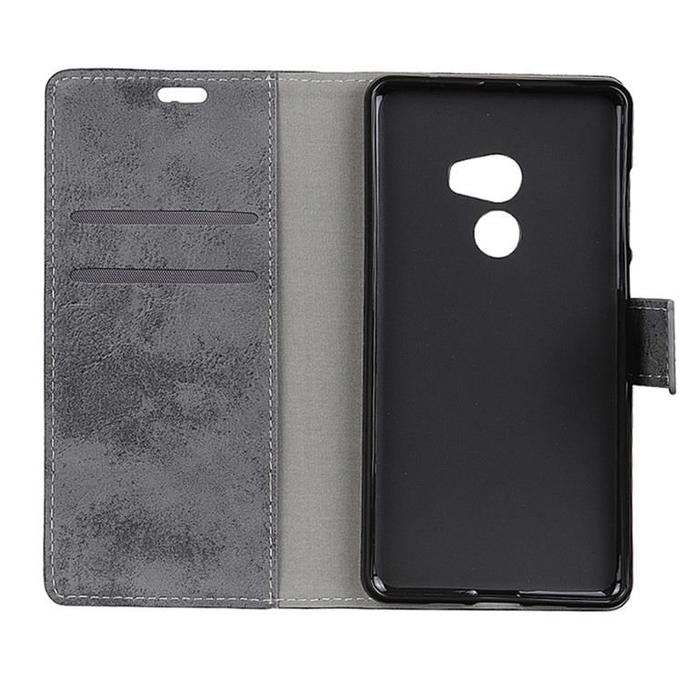 Vintage Style Wallet PU Leather Stand Protective Case for Xiaomi Mi Mix 2 - Grey-6