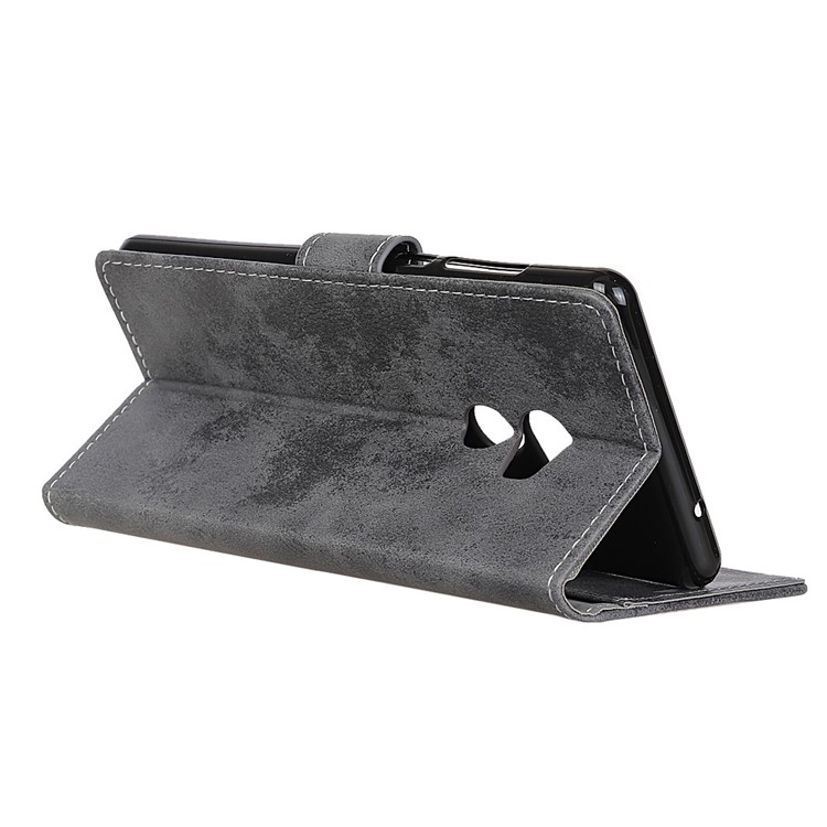 Vintage Style Wallet PU Leather Stand Protective Case for Xiaomi Mi Mix 2 - Grey-7