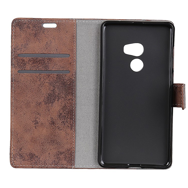 Vintage Style Wallet PU Leather Stand Protective Cell Phone Case for Xiaomi Mi Mix 2 - Brown-6