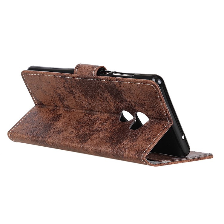 Vintage Style Wallet PU Leather Stand Protective Cell Phone Case for Xiaomi Mi Mix 2 - Brown-7