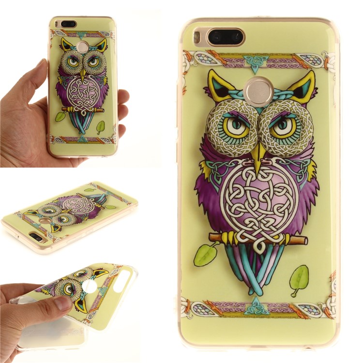 Pattern Printing IMD TPU Case for Xiaomi Mi A1 / 5X - Colorized Owl-1
