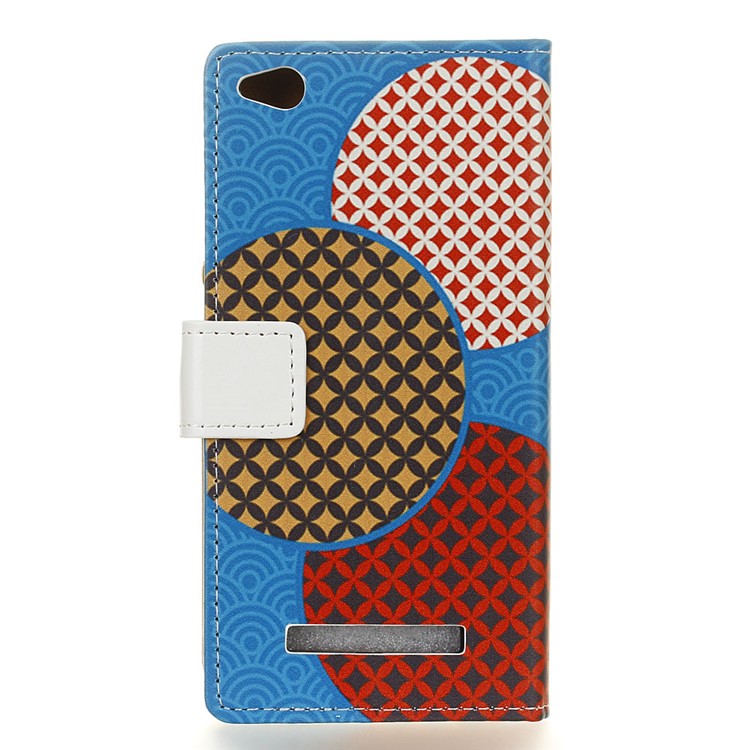 Patterned Leather Wallet Cell Phone Case with Stand for Xiaomi Redmi 5A - Seamless Circle Pattern-2