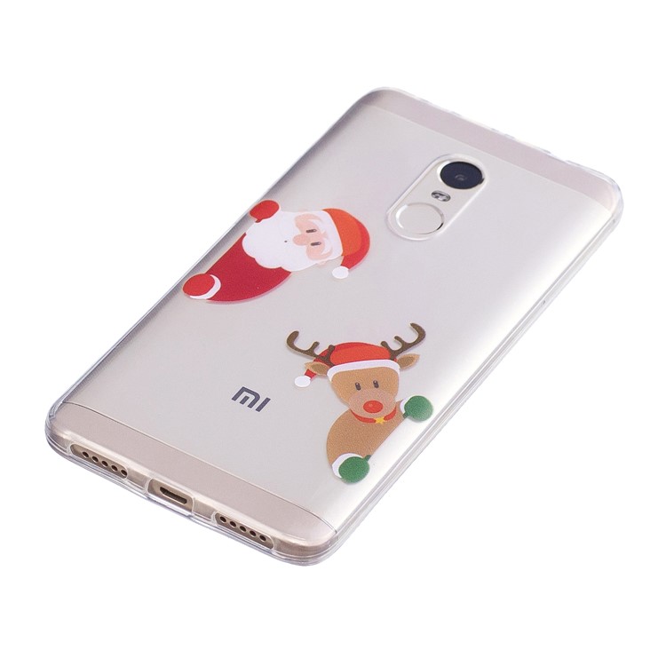 Christmas Pattern Printing TPU Case for Xiaomi Redmi Note 4X/Note 4 (Snapdragon) - Santa Claus and Reindeer-2
