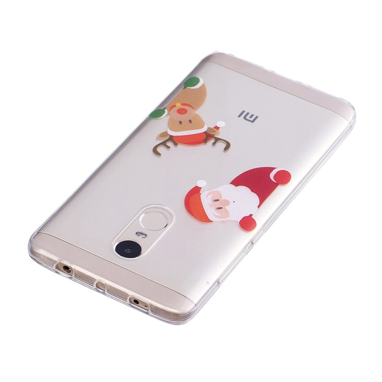Christmas Pattern Printing TPU Case for Xiaomi Redmi Note 4X/Note 4 (Snapdragon) - Santa Claus and Reindeer-3