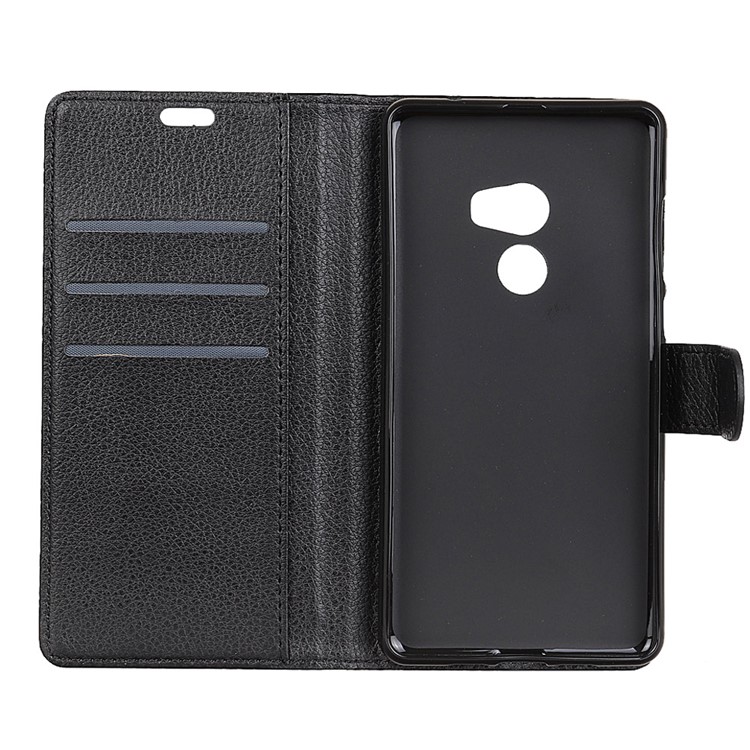 Litchi Texture Leather Wallet Mobile Case with Stand for Xiaomi Mi Mix 2 - Black-5