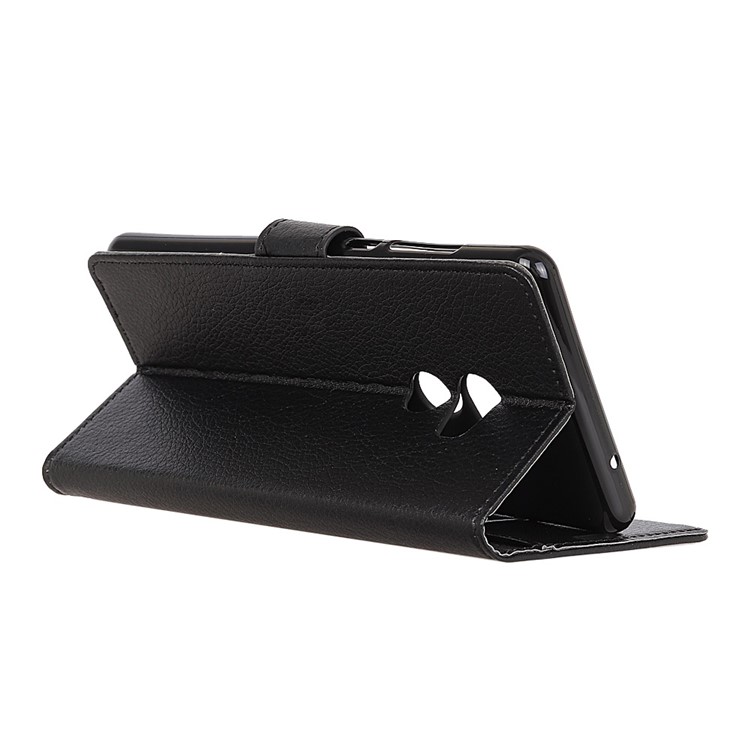 Litchi Texture Leather Wallet Mobile Case with Stand for Xiaomi Mi Mix 2 - Black-6