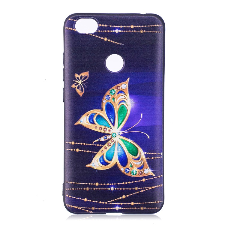 Embossed Pattern TPU Mobile Phone Case for Xiaomi Redmi Note 5A Prime / Redmi Y1 - Elegant Butterflies-2