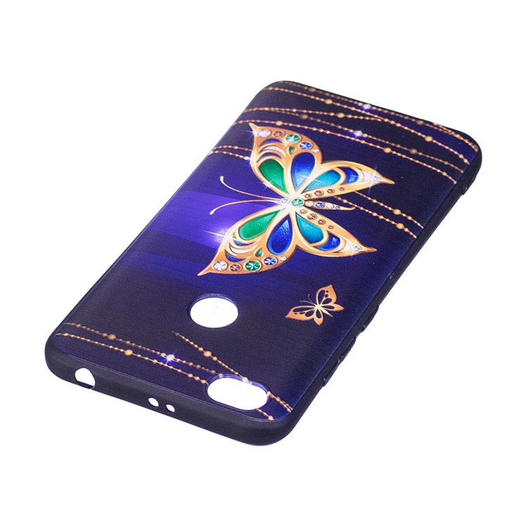 Embossed Pattern TPU Mobile Phone Case for Xiaomi Redmi Note 5A Prime / Redmi Y1 - Elegant Butterflies-4