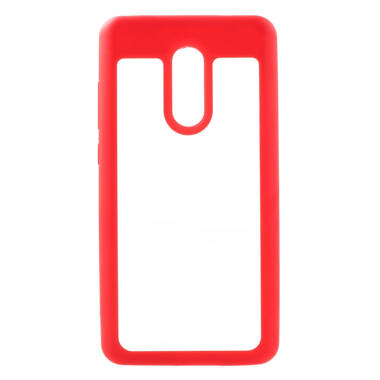 Silicone Edge + Crystal Acrylic Back Hybrid Shell Case for Xiaomi Redmi Note 4X - Red-1