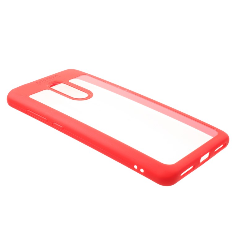 Silicone Edge + Crystal Acrylic Back Hybrid Shell Case for Xiaomi Redmi Note 4X - Red-2