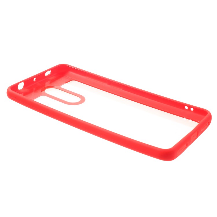 Silicone Edge + Crystal Acrylic Back Hybrid Shell Case for Xiaomi Redmi Note 4X - Red-3