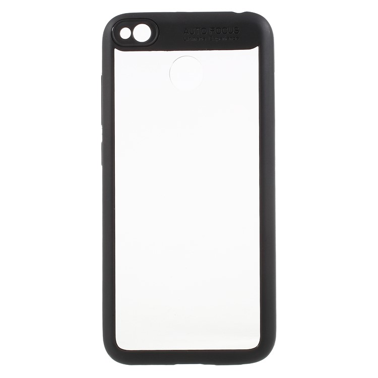 Silicone Frame + Transparent Acrylic Back Hybrid Mobile Case for Xiaomi Redmi 4X - Black-1