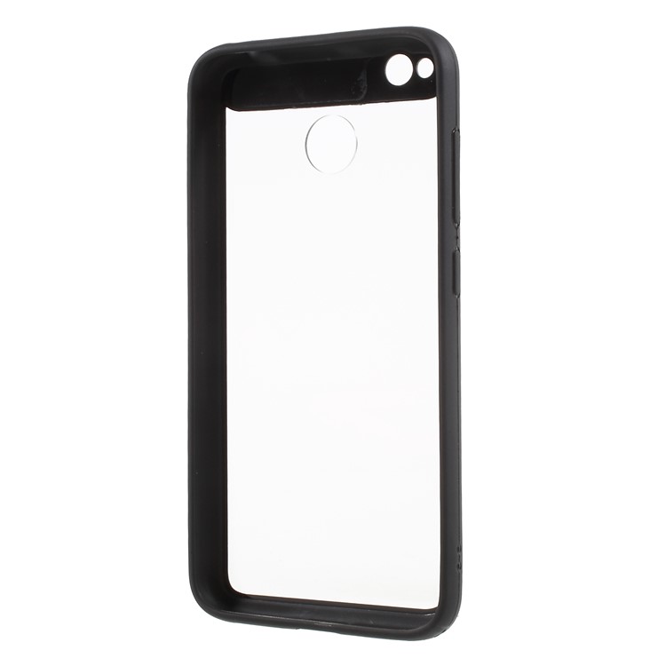 Silicone Frame + Transparent Acrylic Back Hybrid Mobile Case for Xiaomi Redmi 4X - Black-3
