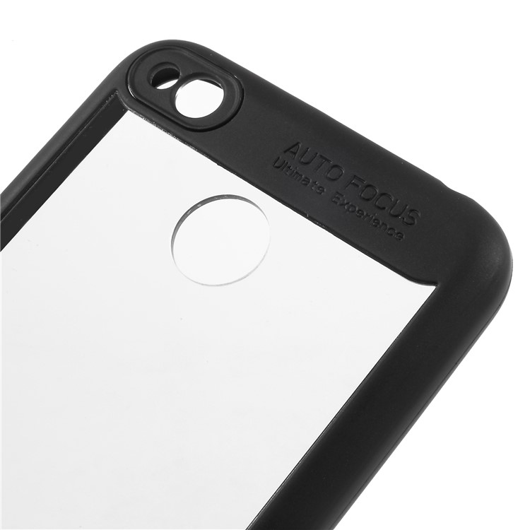 Silicone Frame + Transparent Acrylic Back Hybrid Mobile Case for Xiaomi Redmi 4X - Black-4