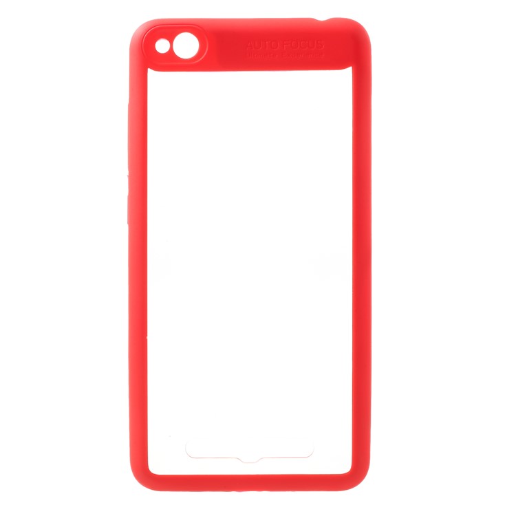 Silicone Frame + Transparent Acrylic Back Hybrid Mobile Casing for Xiaomi Redmi 4a - Red-1
