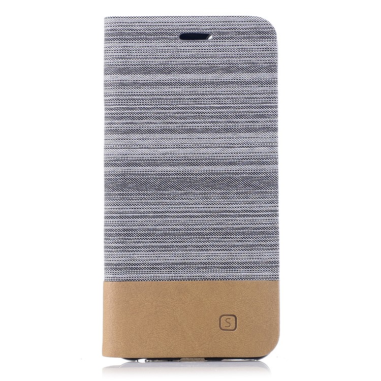 Canvas Stand Leather Card Holder Mobile Phone Casing for Xiaomi Mi A1 / 5X - Light Grey-1