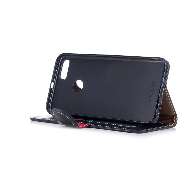 Graceful Series Stitching Leather Wallet Mobile Phone Case for Xiaomi Mi A1 / 5X - Black-4