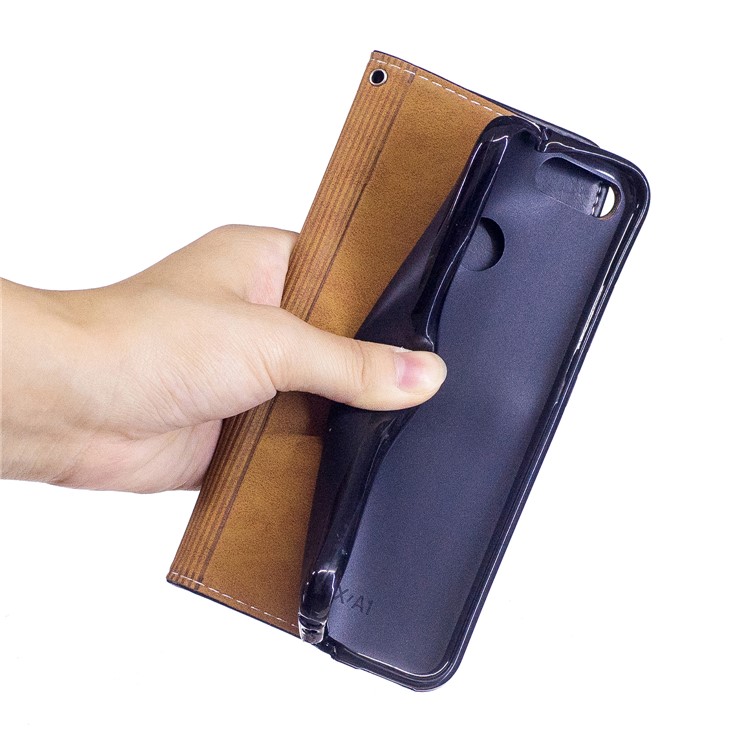 Graceful Series Stitching Leather Wallet Mobile Phone Case for Xiaomi Mi A1 / 5X - Black-8