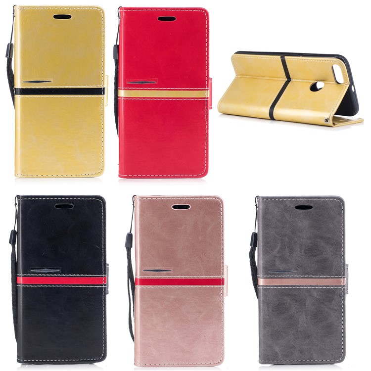 Graceful Series Stitching Leather Wallet Mobile Phone Case for Xiaomi Mi A1 / 5X - Black-9