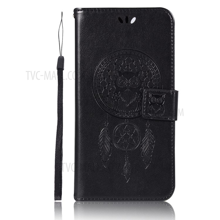 Imprint Tree Owl Magnetic Wallet PU Leather Stand Cover for Xiaomi Mi A1 / 5X - Black-2