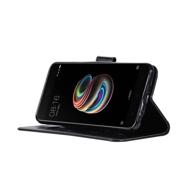 Imprint Tree Owl Magnetic Wallet PU Leather Stand Cover for Xiaomi Mi A1 / 5X - Black-5