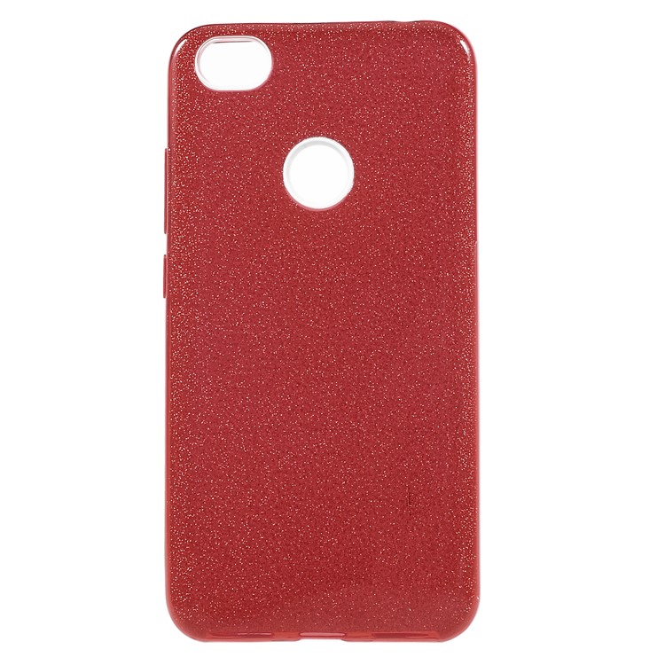 Glittery TPU + PC Combo Mobile Phone Back Casing for Xiaomi Redmi Note 5A / Y1 Lite (India) - Red-1