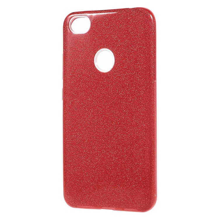 Glittery TPU + PC Combo Mobile Phone Back Casing for Xiaomi Redmi Note 5A / Y1 Lite (India) - Red-2