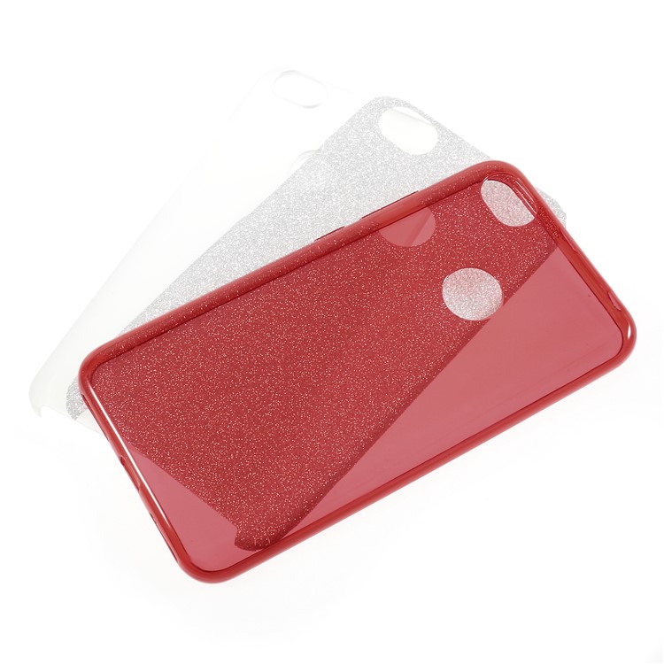 Glittery TPU + PC Combo Mobile Phone Back Casing for Xiaomi Redmi Note 5A / Y1 Lite (India) - Red-4