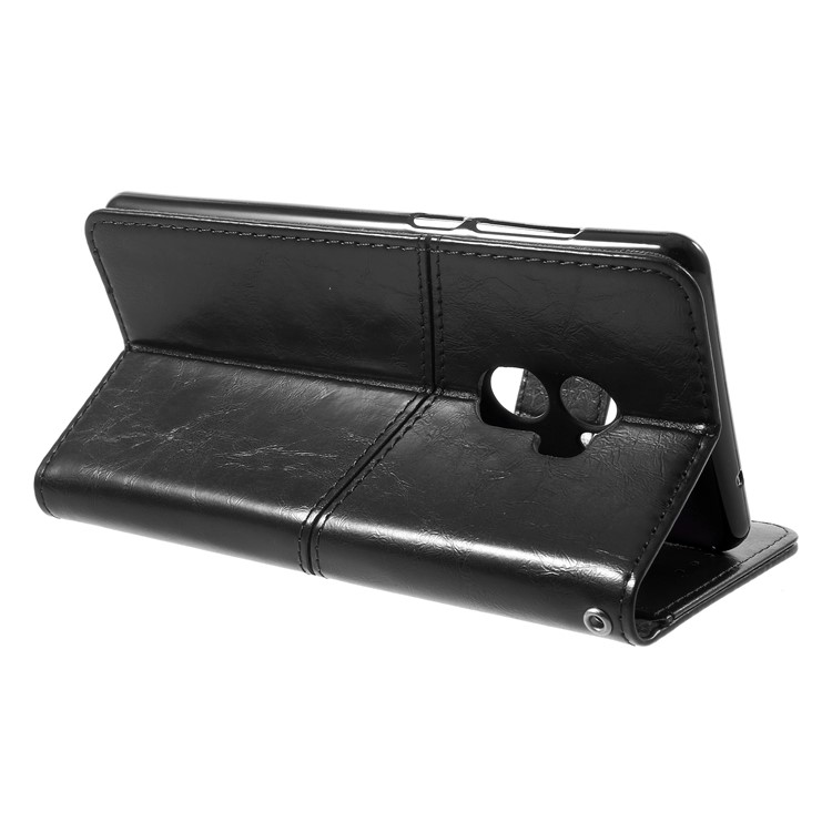 K'TRY Geometric Splicing Series Wallet Stand Leather Cell Phone Case for Xiaomi Mi Mix 2 - Black-5