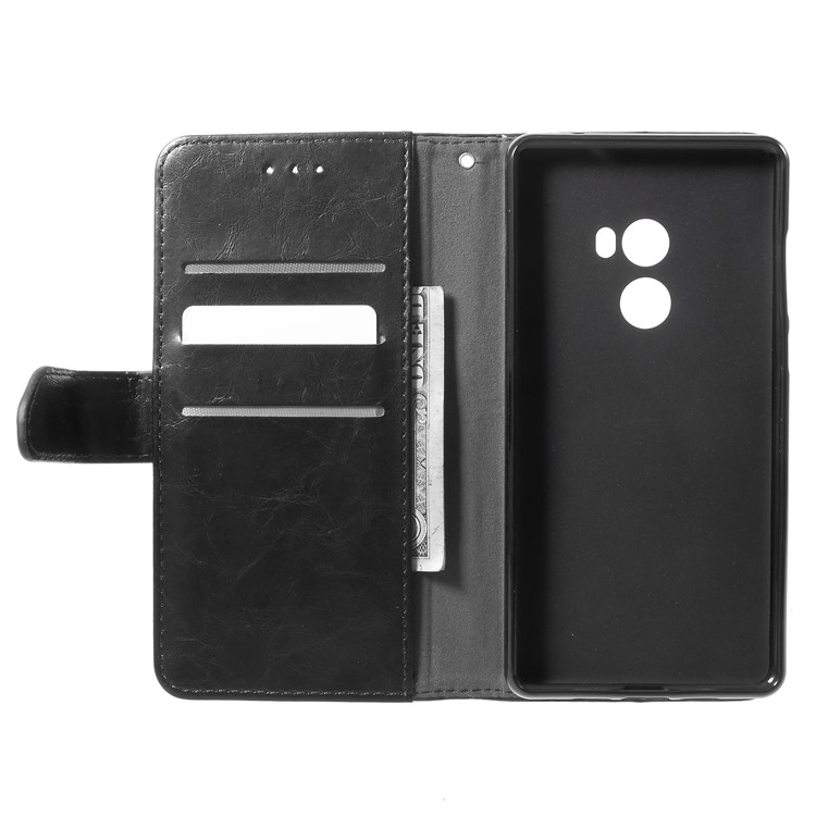K'TRY Geometric Splicing Series Wallet Stand Leather Cell Phone Case for Xiaomi Mi Mix 2 - Black-6