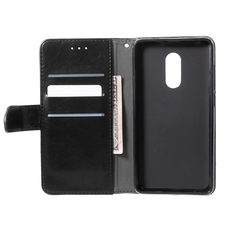 K'TRY Geometric Splicing Oil Wax Leather Wallet Case for Xiaomi Redmi Note 4X - Black-6