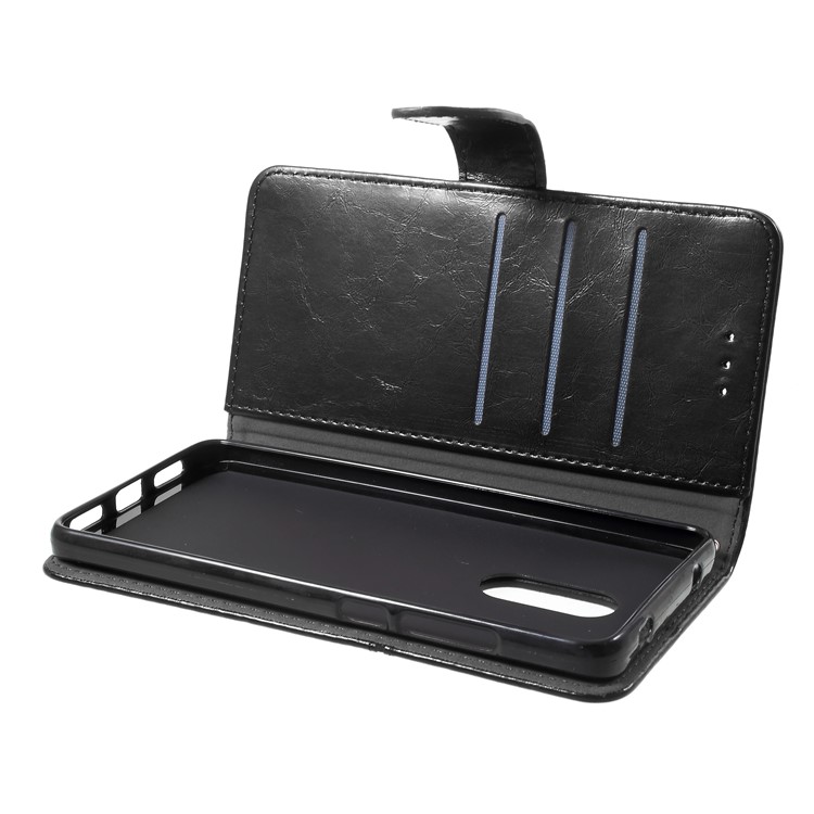 K'TRY Geometric Splicing Oil Wax Leather Wallet Case for Xiaomi Redmi Note 4X - Black-7