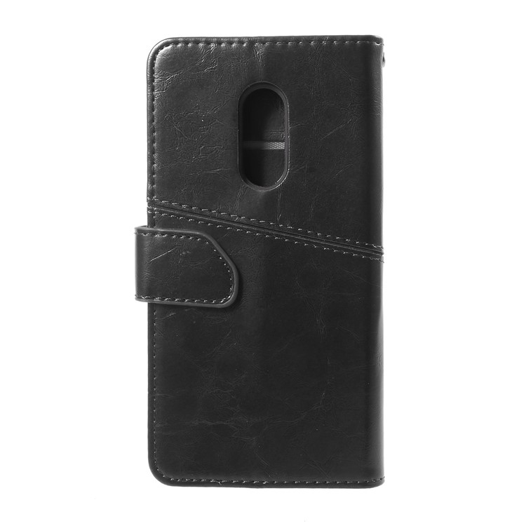 K'TRY Geometric Splicing Series Wallet Stand Leather Cell Phone Case for Xiaomi Redmi Note 4 - Black-2