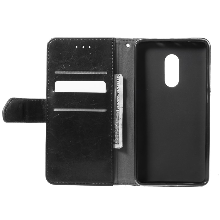 K'TRY Geometric Splicing Series Wallet Stand Leather Cell Phone Case for Xiaomi Redmi Note 4 - Black-6