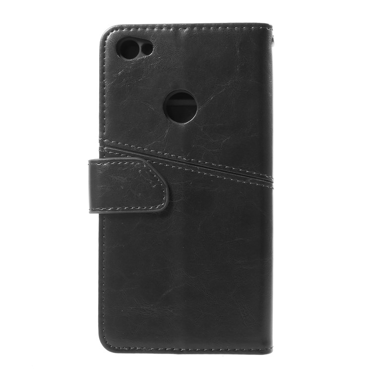 K'TRY Geometric Splicing Series Leather Wallet Stand Case for Xiaomi Redmi Note 5A/Y1 Lite (India) - Black-2