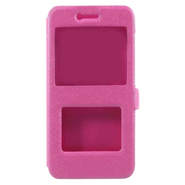 Silk Texture Dual View Window Leather Cover for Xiaomi Redmi 5A - Rose-3